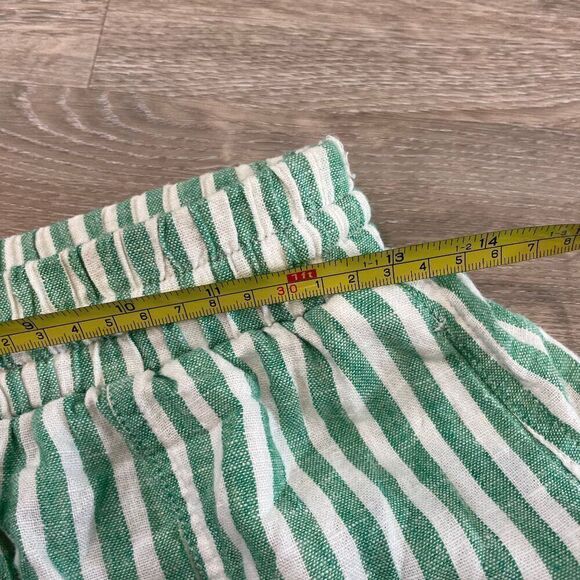 Universal Thread Shorts Womens Linen Blend Elastic Waist Green Striped XS - Picture 5 of 8